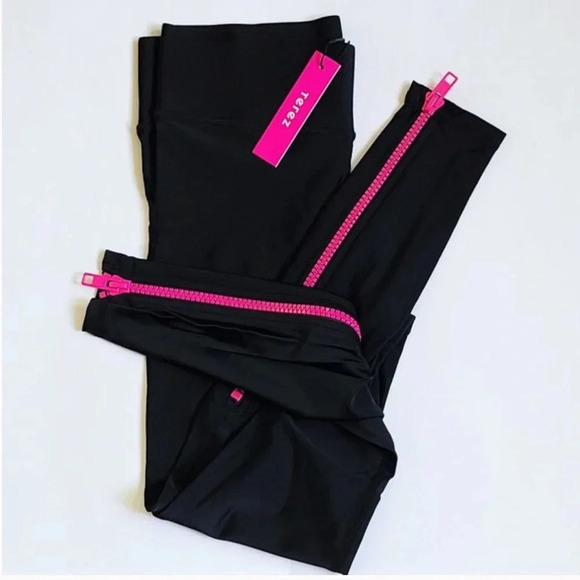 . NWT Terez High Rise Zipper Leggings large - Picture 4 of 5